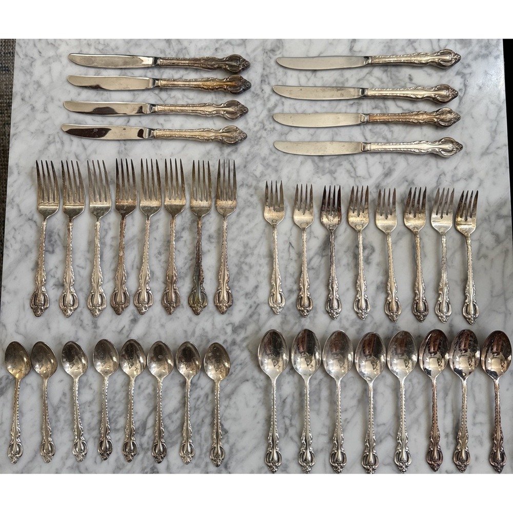 International Countess Silverplate 40pc/ 8pcFlatware Set Fork Spoon Knife Soup
